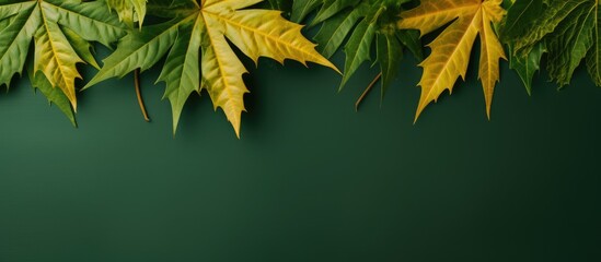 Wall Mural - abstract background of papaya leaves. Creative banner. Copyspace image