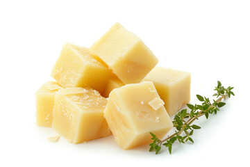 Wall Mural - a pile of cheese cubes with a sprig of thyme