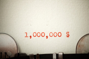 one million U.S. dollars concept view