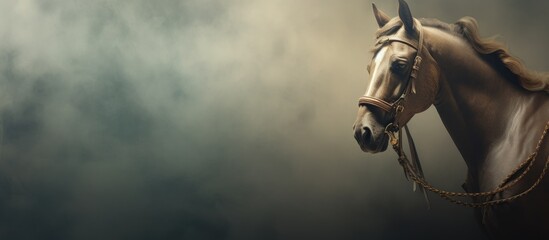 Canvas Print - Beautiful horse Horizontal. Creative banner. Copyspace image