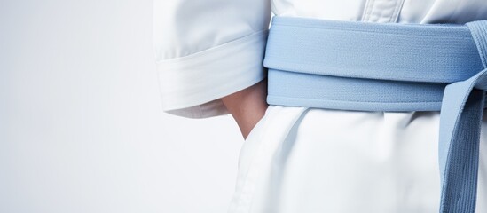 blue male belt. Creative banner. Copyspace image