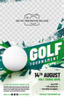 © Jaroslav Machacek - Golf tournament poster template with ball