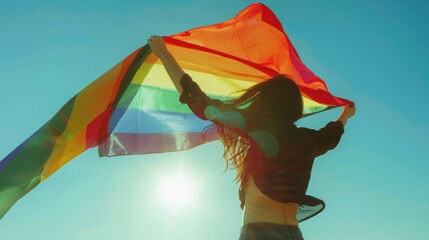 Poster - A person with rainbow flag