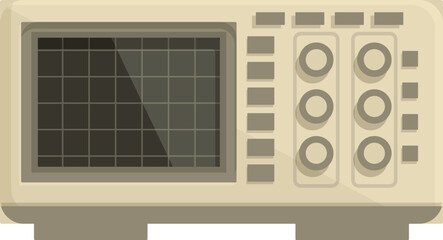 Wall Mural - Detailed vintage oscilloscope illustration on isolated white background. With historical and professional value
