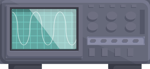 Wall Mural - Detailed vector of a digital oscilloscope displaying a waveform, perfect for electronic concepts