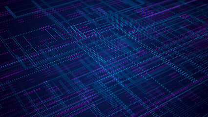 Wall Mural - abstract technological background. digital information. the concept of big data. 3d rendering.