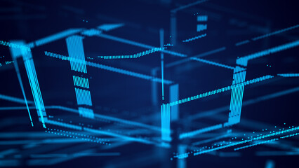 Wall Mural - abstract technological background. digital information. the concept of big data. 3d rendering.