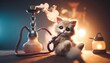 © Mariia - cute cat lounging and smoking a hookah