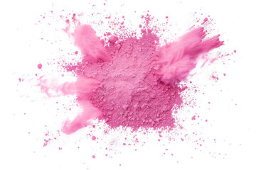 Wall Mural - pink powder explosion effect isolated or on white background	