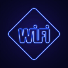 Wall Mural - Vector signal wifi sign neon effect. Fully vector effect without raster effects