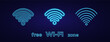 © luckycapella - Vector set of signal wifi signs neon effect. Fully vector effect without raster effects