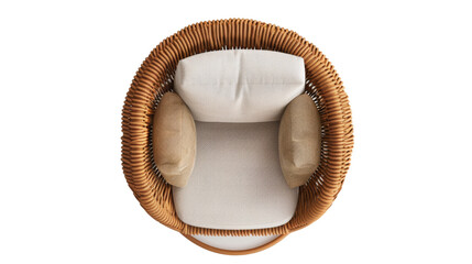 Top view of outdoor cord lounge armchair