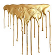 © Usman - Melted gold dripping on white background