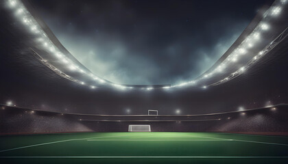 Football stadium at night. An imaginary stadium is modelled and rendered.