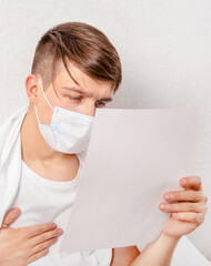 Wall Mural - Sick Man read a Document