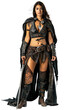© Martin - A cosplayer strikes a powerful pose, showcasing her fantasy RPG outfit: a short skirt, tights, high heels, and a gleaming sword isolated on transparent background