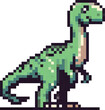 © Alena - A captivating 8-bit pixel T-Rex dinosaur, designed with a retro gaming flair, available as a vector icon with no background, ideal for varied digital and print creations.