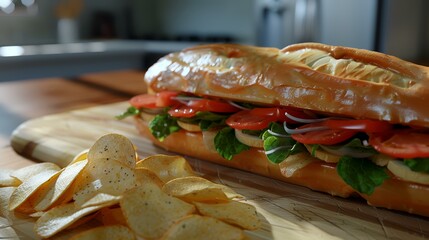 Wall Mural - Italian submarine food