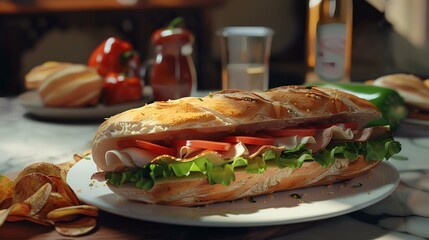 Wall Mural - Italian submarine food