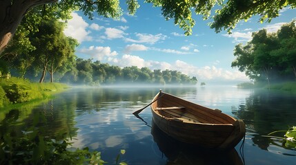 Wall Mural - boat on the lake