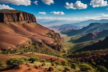 Noon in Ethiopian Highlands with Rich Dry Season Palette