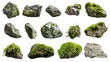 © PNG Kingdom  - Moss-covered rocks , set