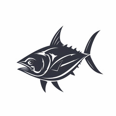 Tuna fish logo design template silhouette vector image