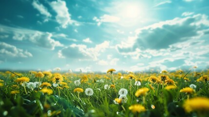 Wall Mural - Landscape with some flowers