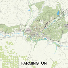  Farmington, New Mexico, United States map poster art