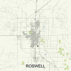 Wall Mural - Roswell, New Mexico, United States map poster art