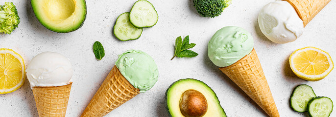 Wall Mural - Vegetable avocado ice cream