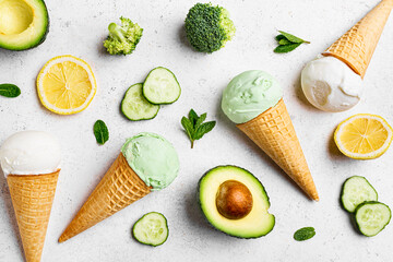 Wall Mural - Vegetable avocado ice cream