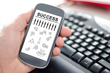 Canvas Print - Success concept on a smartphone