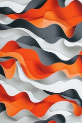 Wall Mural - Elegant Wave Soccer Jersey Design for Sublimation Printing in Shades of Orange, Gray, and White