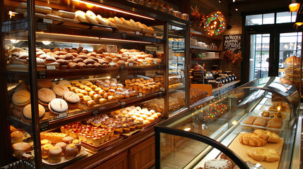 Wall Mural - Artisan Bakery Display Showcasing High-Quality Gourmet Pastries
