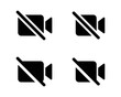 © ElsaNur - Video camera off icon set in generic style. No videos button