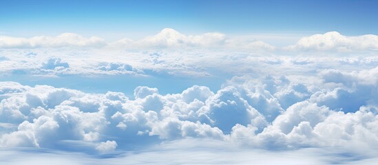 Fototapete - Aerial view of clouds seen from the window. copy space available