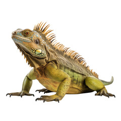 Wall Mural - Guana lying isolated on transparent white background