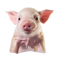 Pig isolated on transparent or white background