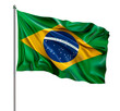 © Pajaros Volando - Brazilian flag waving glorious over isolated transparent background