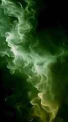 Wall Mural - Green mystery smoke. Realistic green gas clouds on transparent background. toxic fog moving around, evil magic mist, poisonous evaporation, color powder, stinky odor waves, mysterious Halloween glow, 