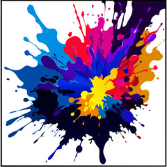 ink drops splash design watercolor, vector illustration