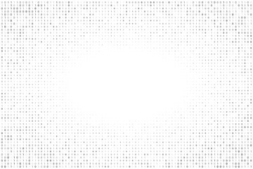 gray digital data matrix of binary code numbers isolated on a white transparent background with a sp