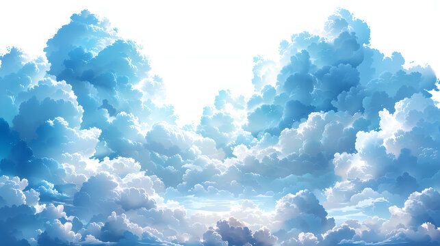 Cloud sky png border isolated on white background, png
