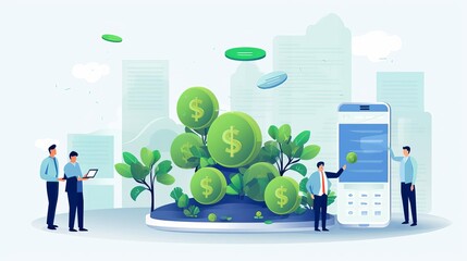FinTech Startup Success Stories Learn from the Industry Leaders, flat design, minimal