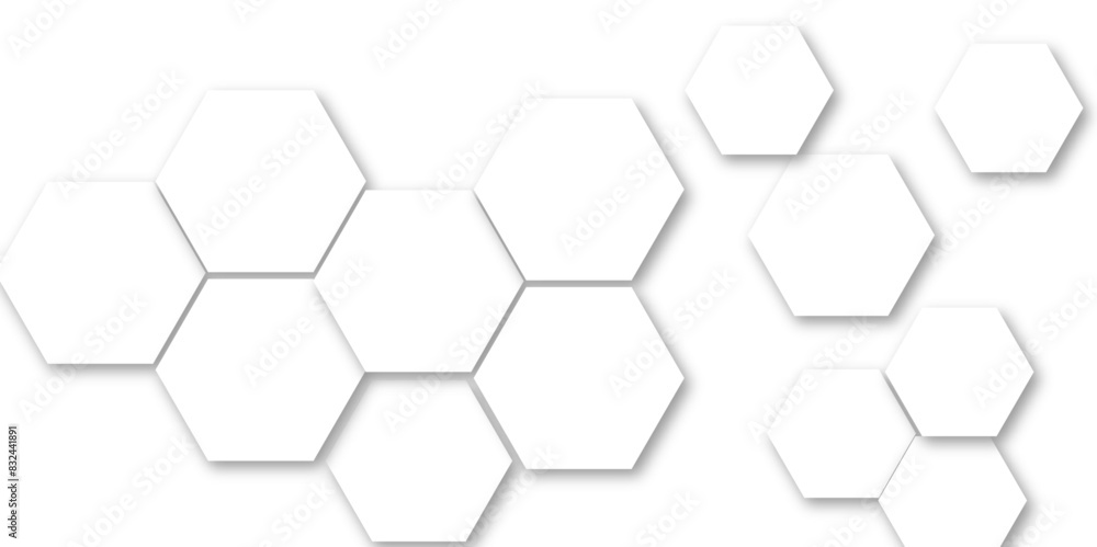 Abstract white hexagon pattern background. Abstract hexagon technology ...