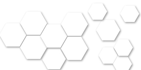 Wall Mural - abstract white hexagon pattern background. abstract hexagon technology design background. futuristic