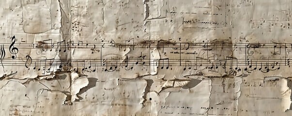 Wall Mural - a image of a sheet music with notes and notes on it