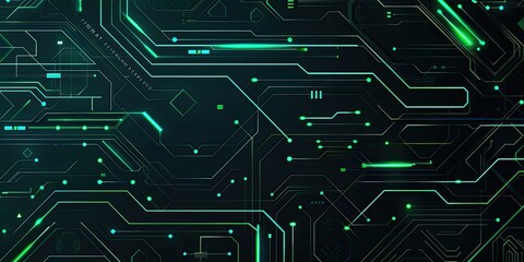 Canvas Print - a image of a green circuit board with many lines