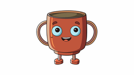 Wall Mural - A standard coffee mug made of ceramic and adorned with a simple handle able to hold about 12 ounces of liquid.. Cartoon Vector.